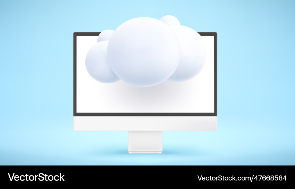 Modern computer with cloud technology vector image
