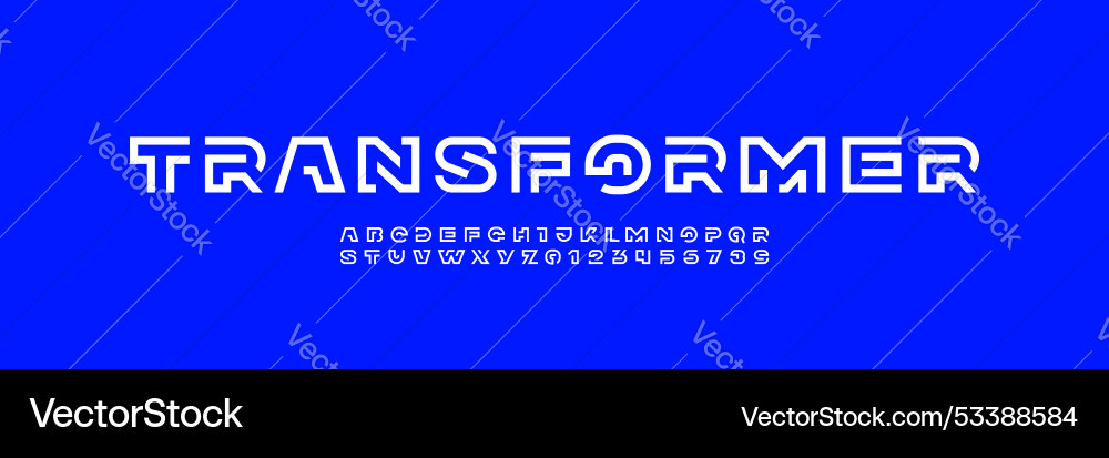 Modern font alphabet from segment line Modern font alphabet from segment line vector image