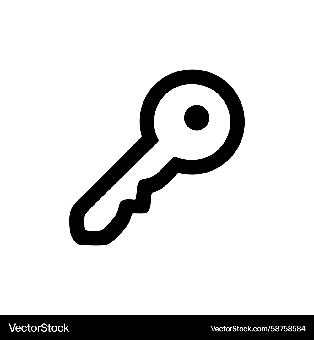 Simple Rounded Key Icon Vector Image