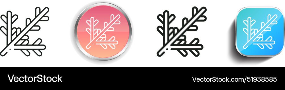Branches icon thin linear regular and button Vector Image