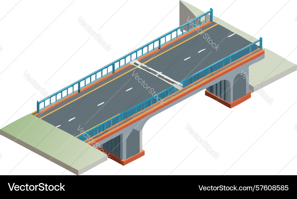 Isometric bridge game element design generative Vector Image