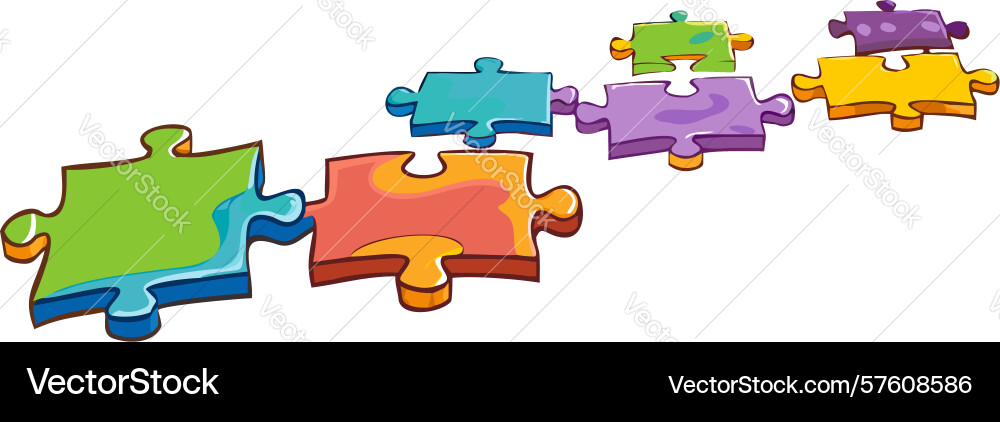 Colorful jigsaw puzzle path design generative ai vector image