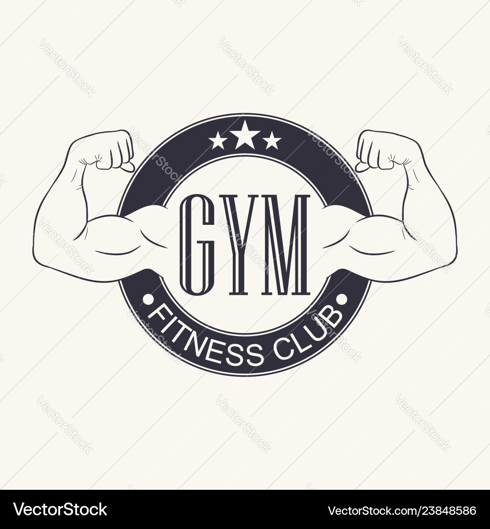 Gymnasium Emblem Fitness Club Logo Gymnasium Emblem Fitness Club Logo vektorbild