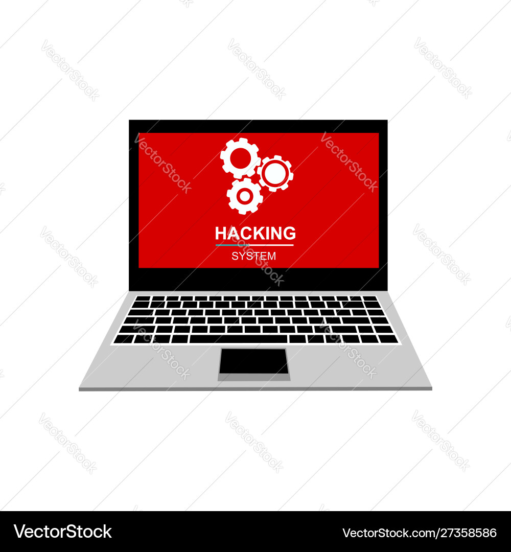 Laptop computer malware spam data insecure Laptop computer malware spam data insecure vector image