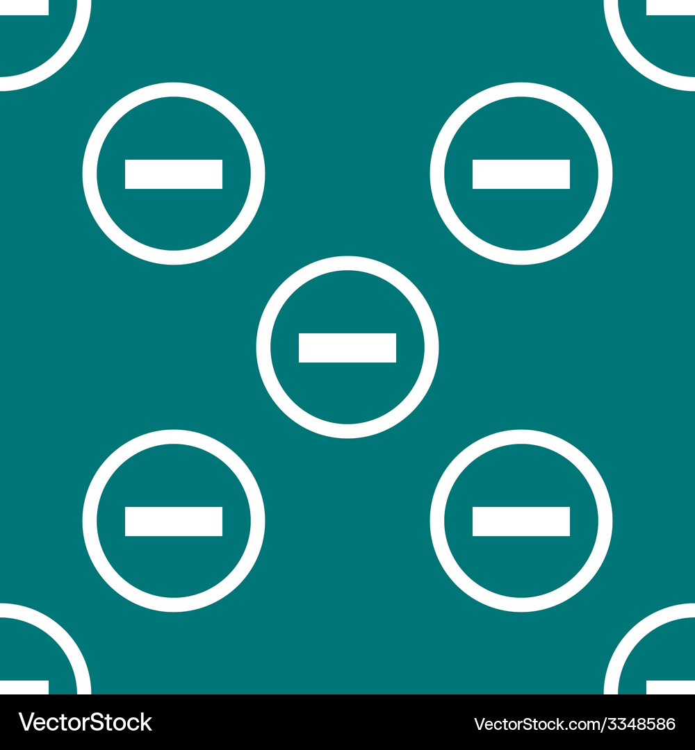 Minus web icon flat design seamless pattern Vector Image