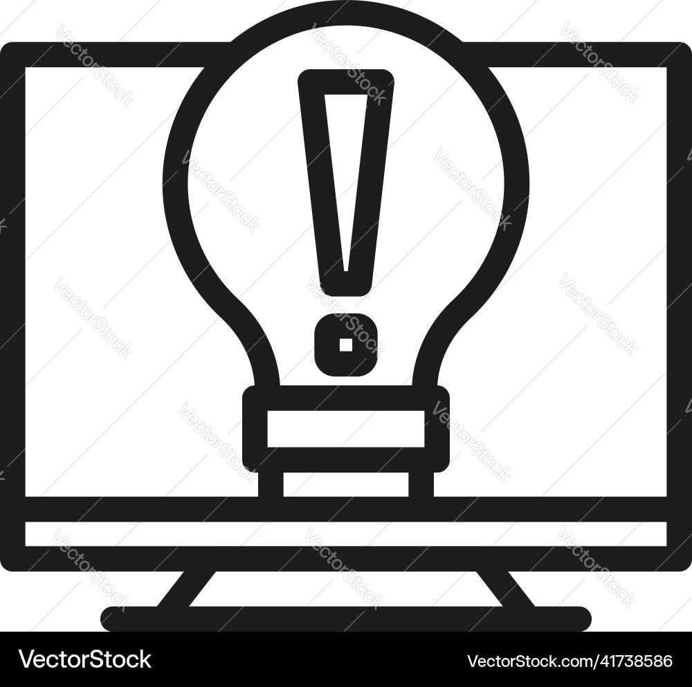 Monitor interface icon outline edit tool Vector Image