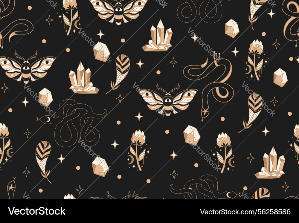 Seamless celestial esoteric pattern boho Seamless celestial esoteric pattern boho vector image