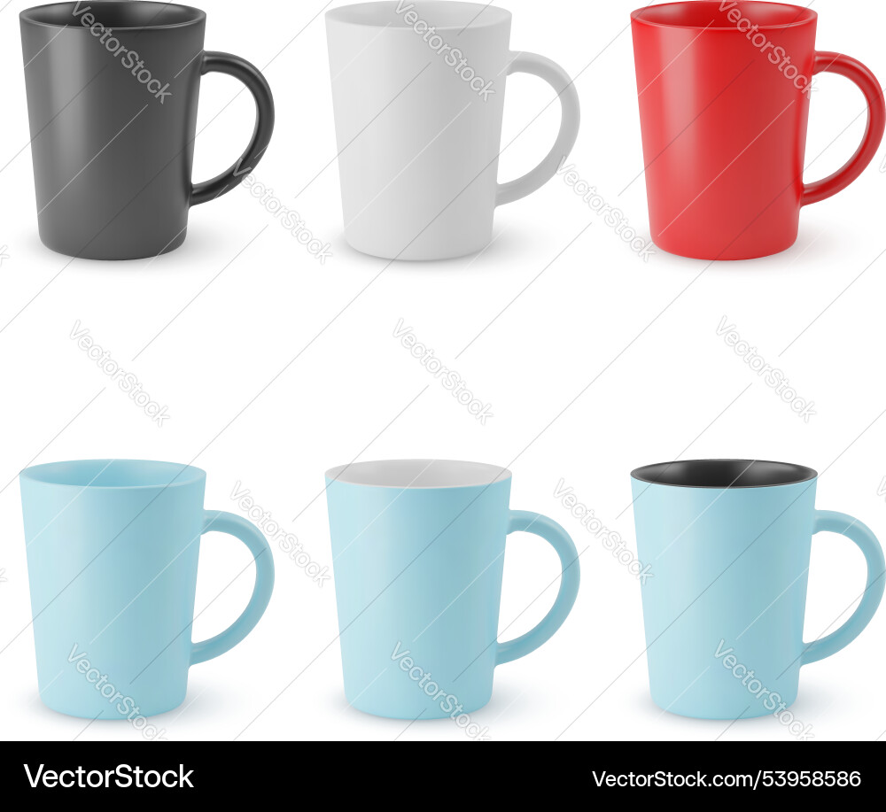 Set of empty cups Set of empty cups vector image