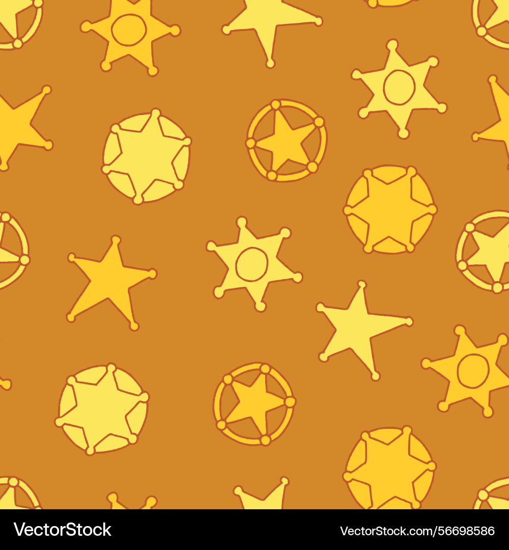 Sheriff badge seamless pattern background Sheriff badge seamless pattern background vector image