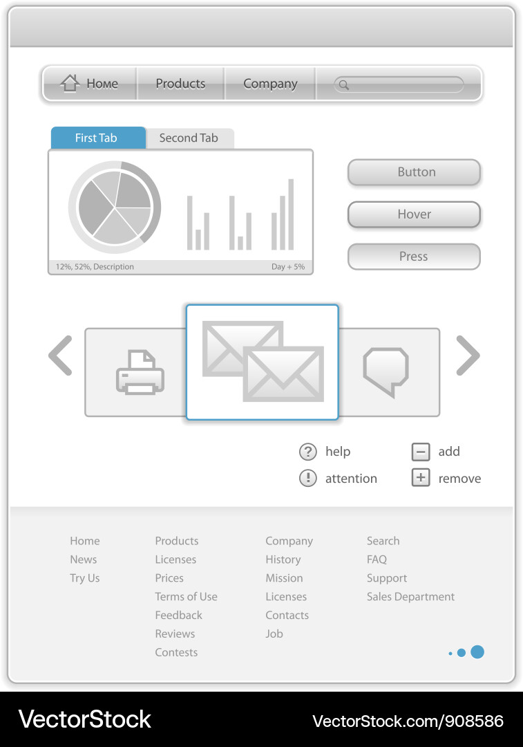 Web Interface Components vector image