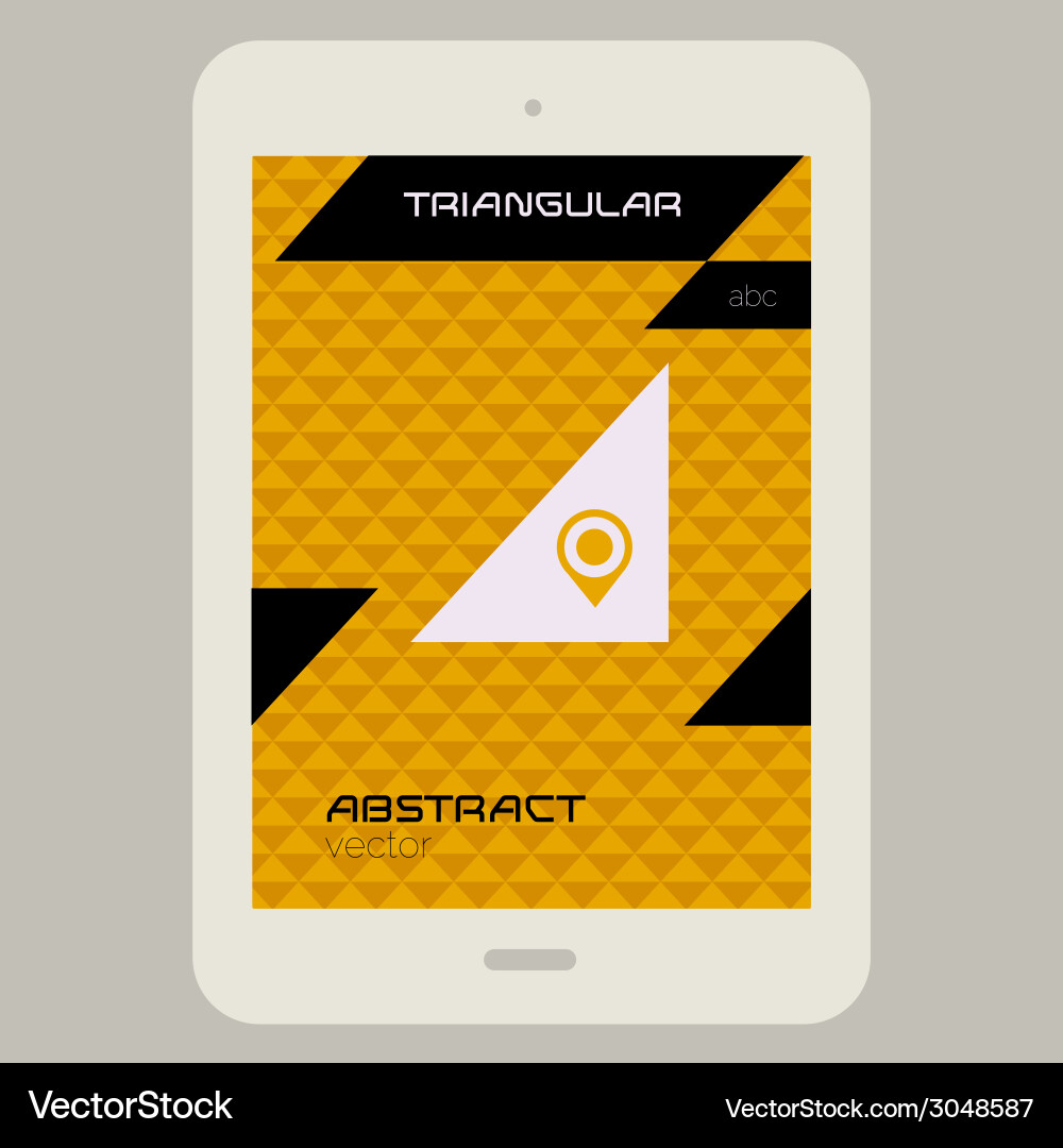 Abstract ui template with tablet pc on triangular Vector Image