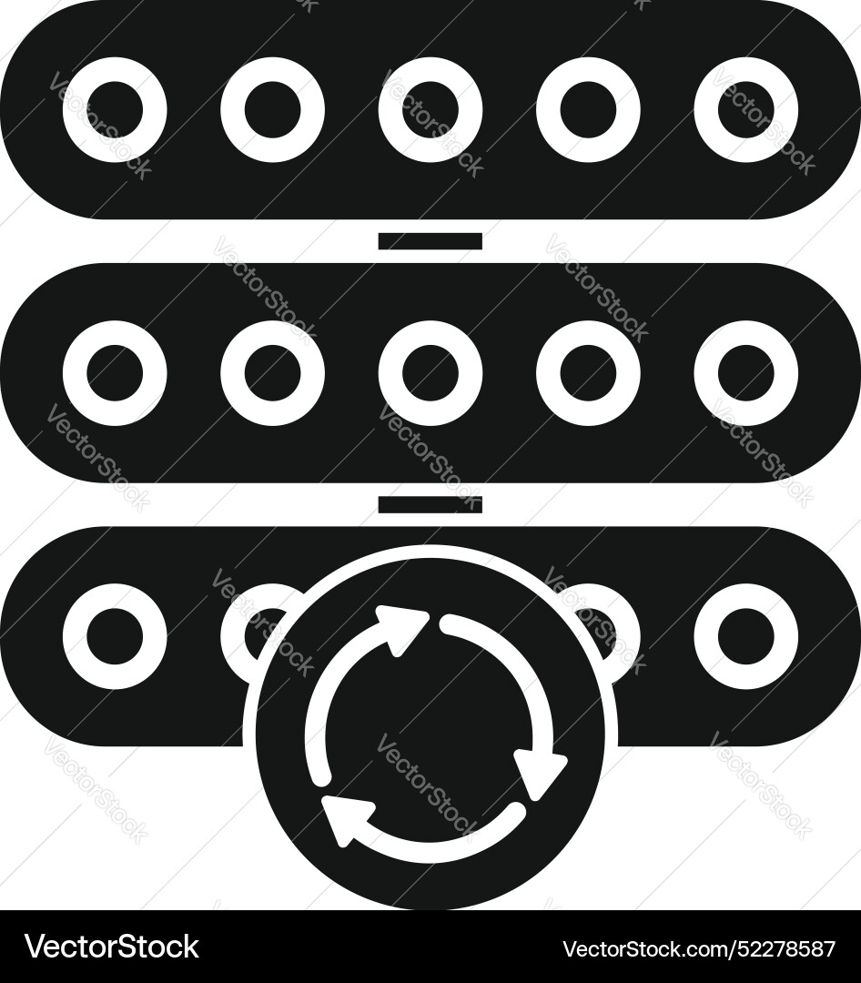 Data server updating with rotating arrows icon Data server updating with rotating arrows icon vector image