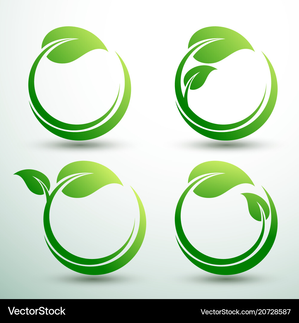 Green Leaf Labels Royalty Free Vector Image - VectorStock