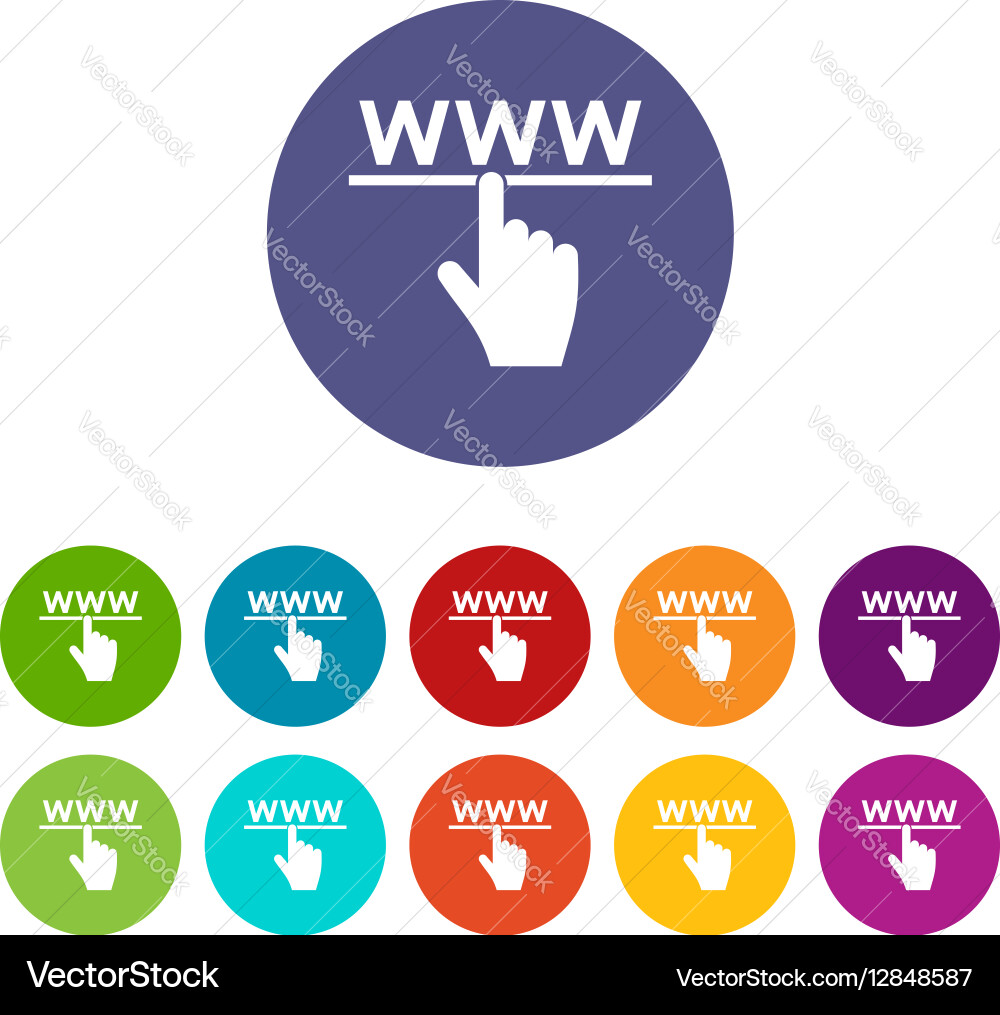 Hand cursor and website set icons Vector Image