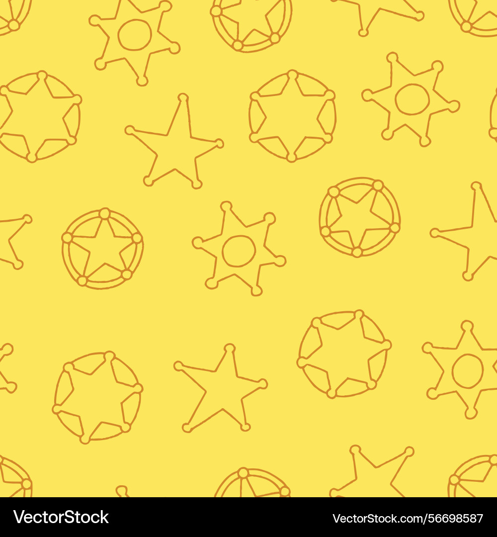 Outline sheriff badge seamless pattern background Outline sheriff badge seamless pattern background vector image