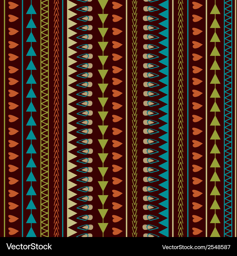 Seamless pattern with hearts lines arrows vector image