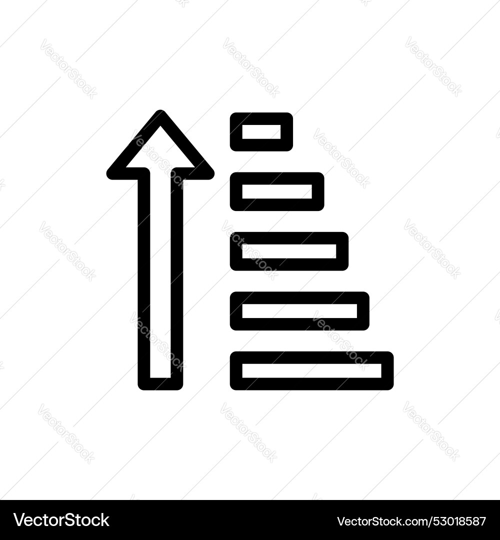Sort amount up icon set arrow filter button Vector Image