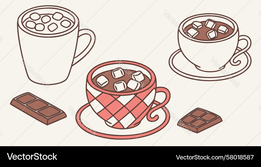 Steaming Hot Cocoa Pattern Vector Image