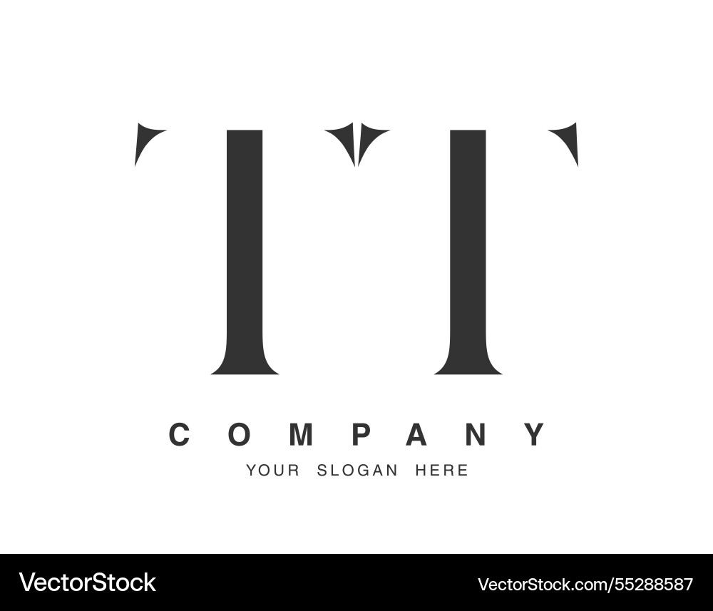 Tt logo design initial letter t and serif font Tt logo design initial letter t and serif font vector image