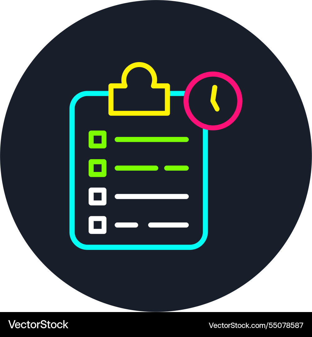 Waiting list line multi color icon Vector Image