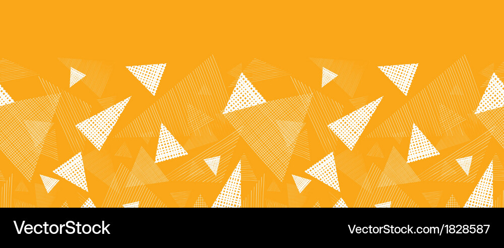 Yellow textured triangles horizontal border Vector Image