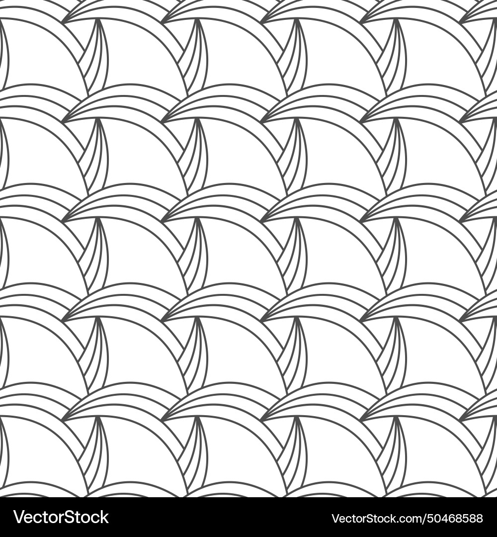 Abstract seamless pattern of curved lines vector image