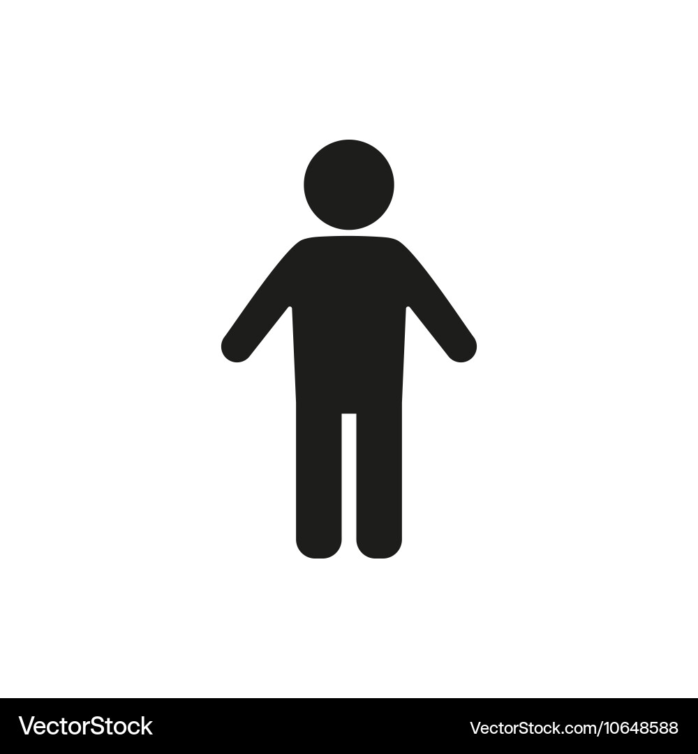 Black Stick Figure Man Icon Vector Image