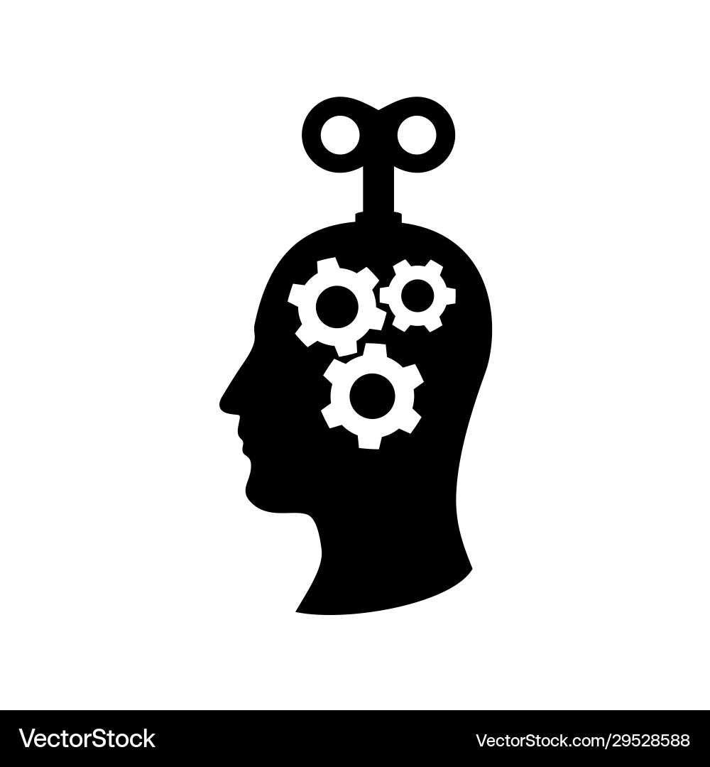 Clockwork head a man with cogs mechanism inside Vector Image