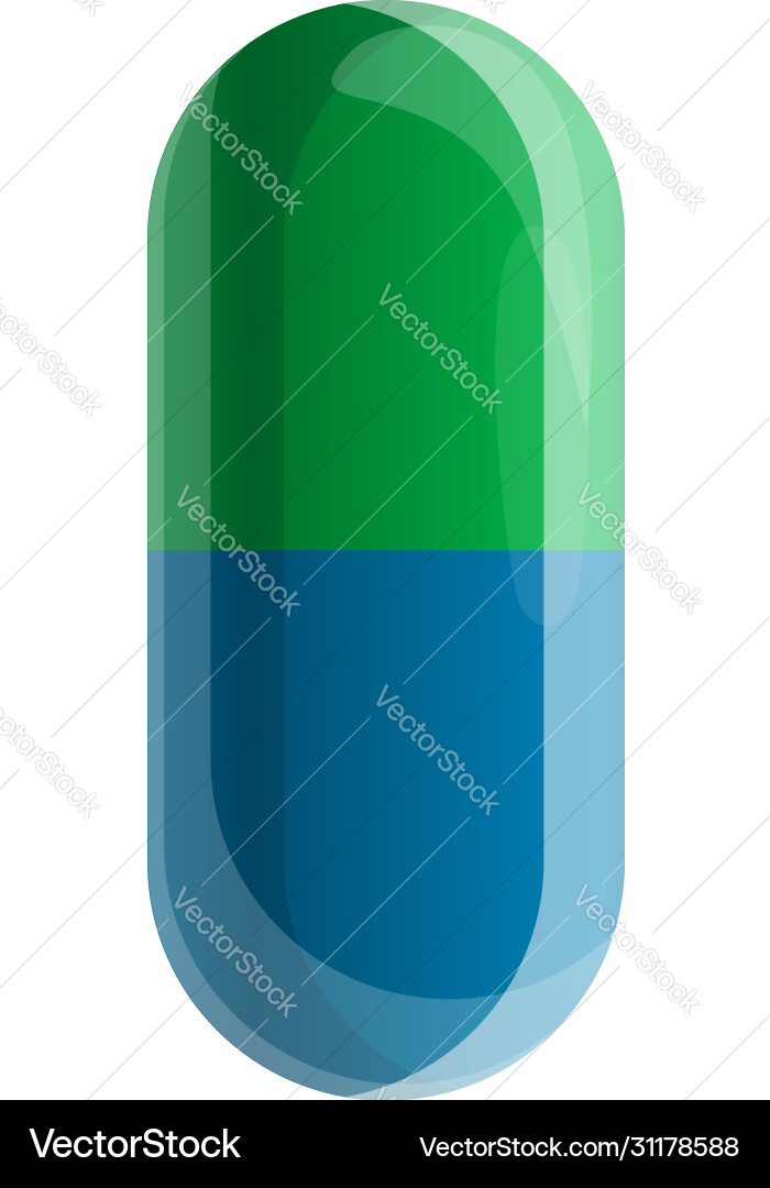 Grüne blaue Kapsel Icon Cartoon Stil Grüne blaue Kapsel Icon Cartoon Stil vektorbild