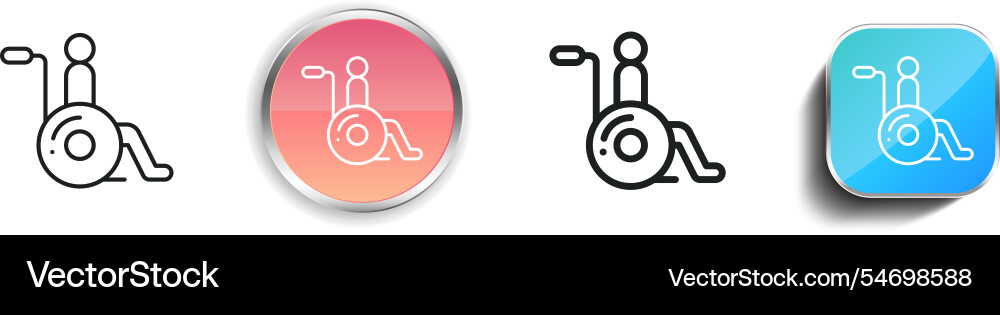 Handicap icon thin linear regular and button vector image