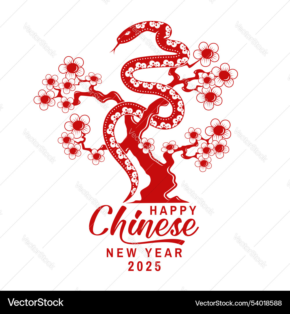 Happy chinese new year 2025 typography design Happy chinese new year 2025 typography design vector image