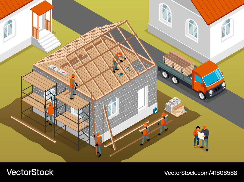 House construction background Royalty Free Vector Image