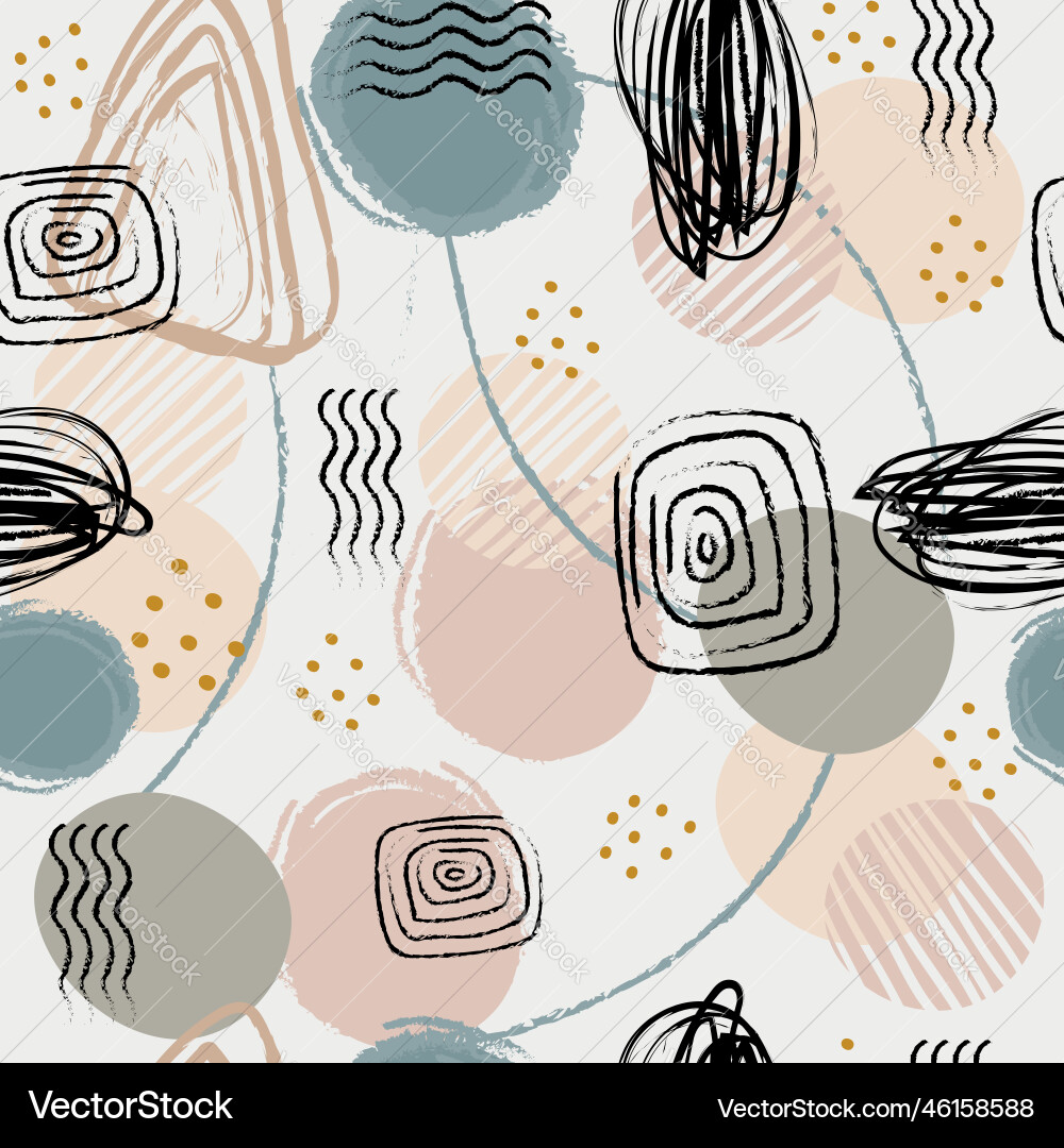 Seamless pattern abstract shapes and lines Seamless pattern abstract shapes and lines vector image