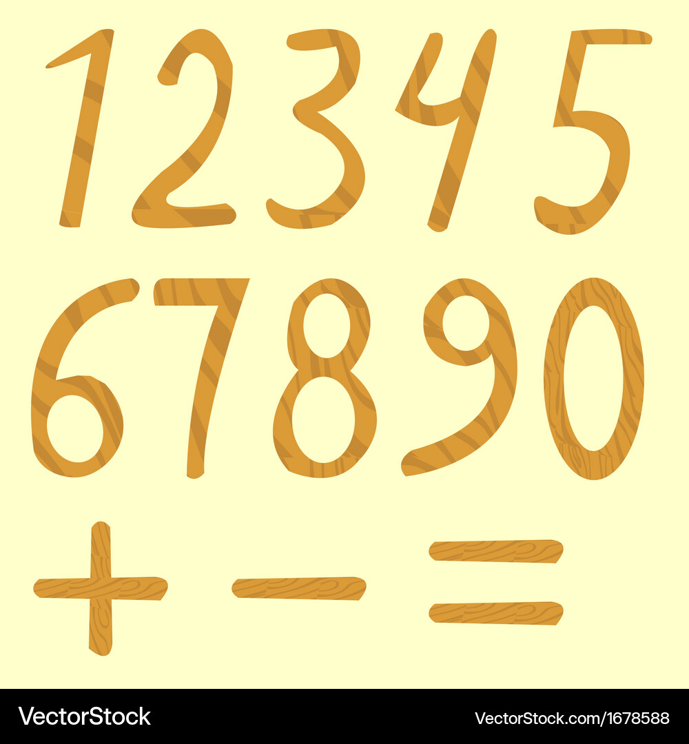 Set of numbers from zero to nine Vector Image