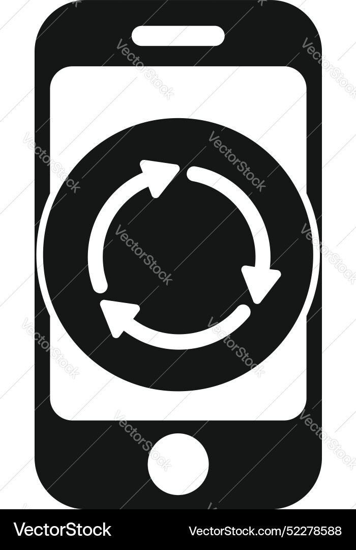 Smartphone showing update or synchronizing Smartphone showing update or synchronizing vector image