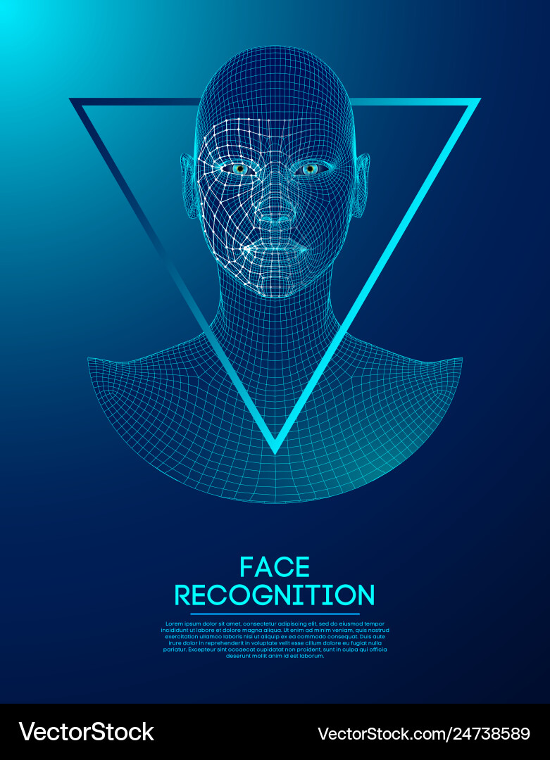 Android Face Recognition Robot vector image
