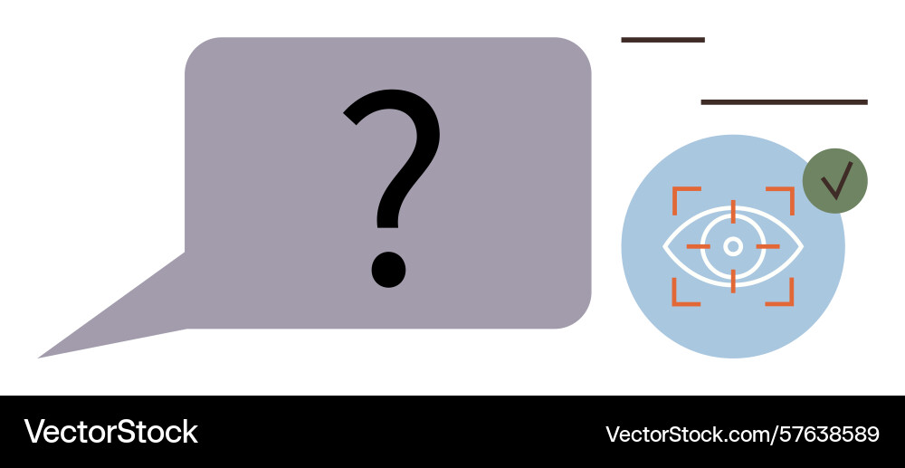 Decision-making and focus concept with question Decision-making and focus concept with question Vector Image