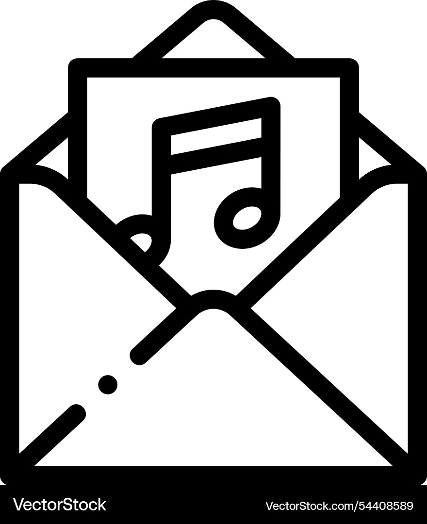 Invitation icon thin linear style design isolated Vector Image