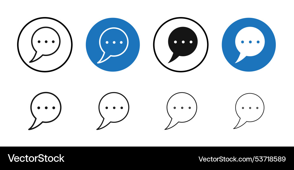 Message icon thin line art collection vector image