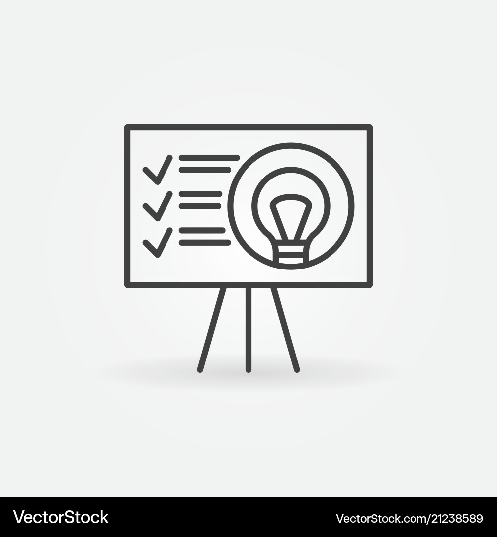 Presentation outline icon start-up Royalty Free Vector Image