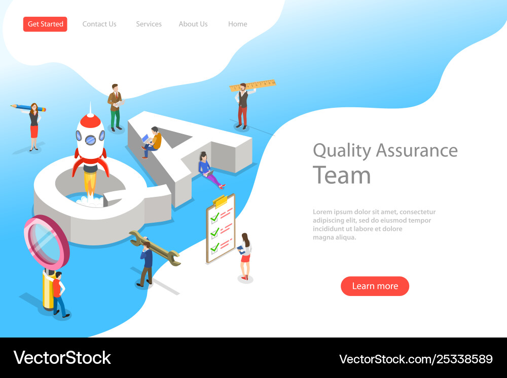 QA Testing Landing Page Template vector image