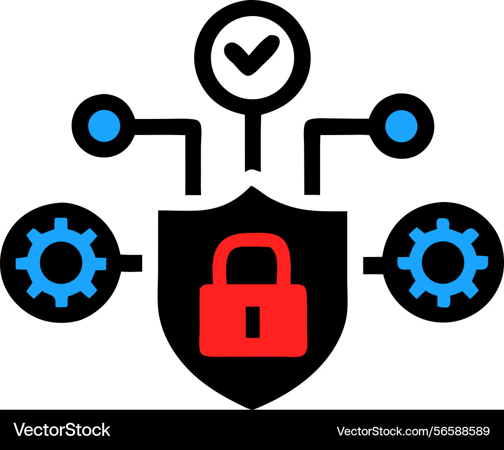 Secure digital data protection icon network Vector Image