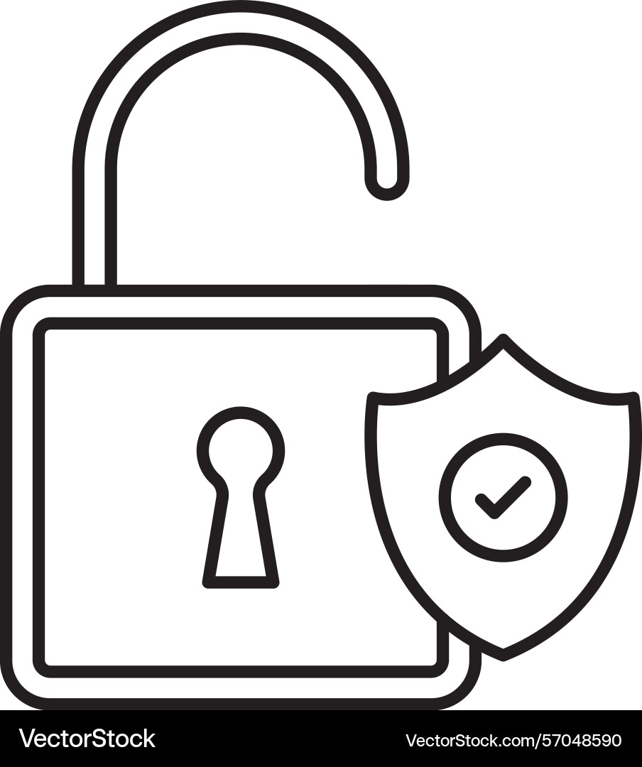Access control line icon design vector image