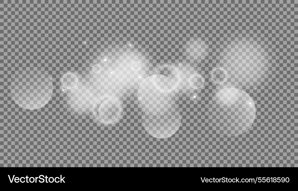 Bokeh circles on transparent background Bokeh circles on transparent background vector image