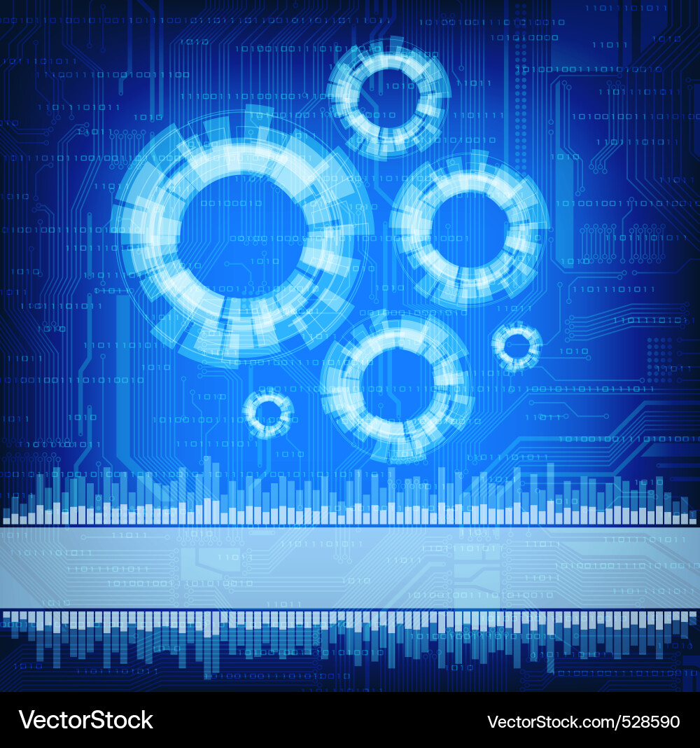 Digital Circuit Background Vector Image