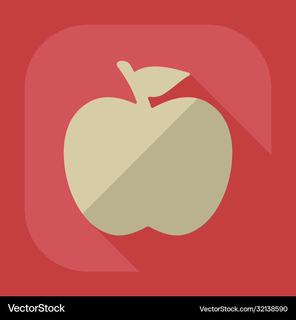 Flat modern design with shadow apple Royalty Free Vector