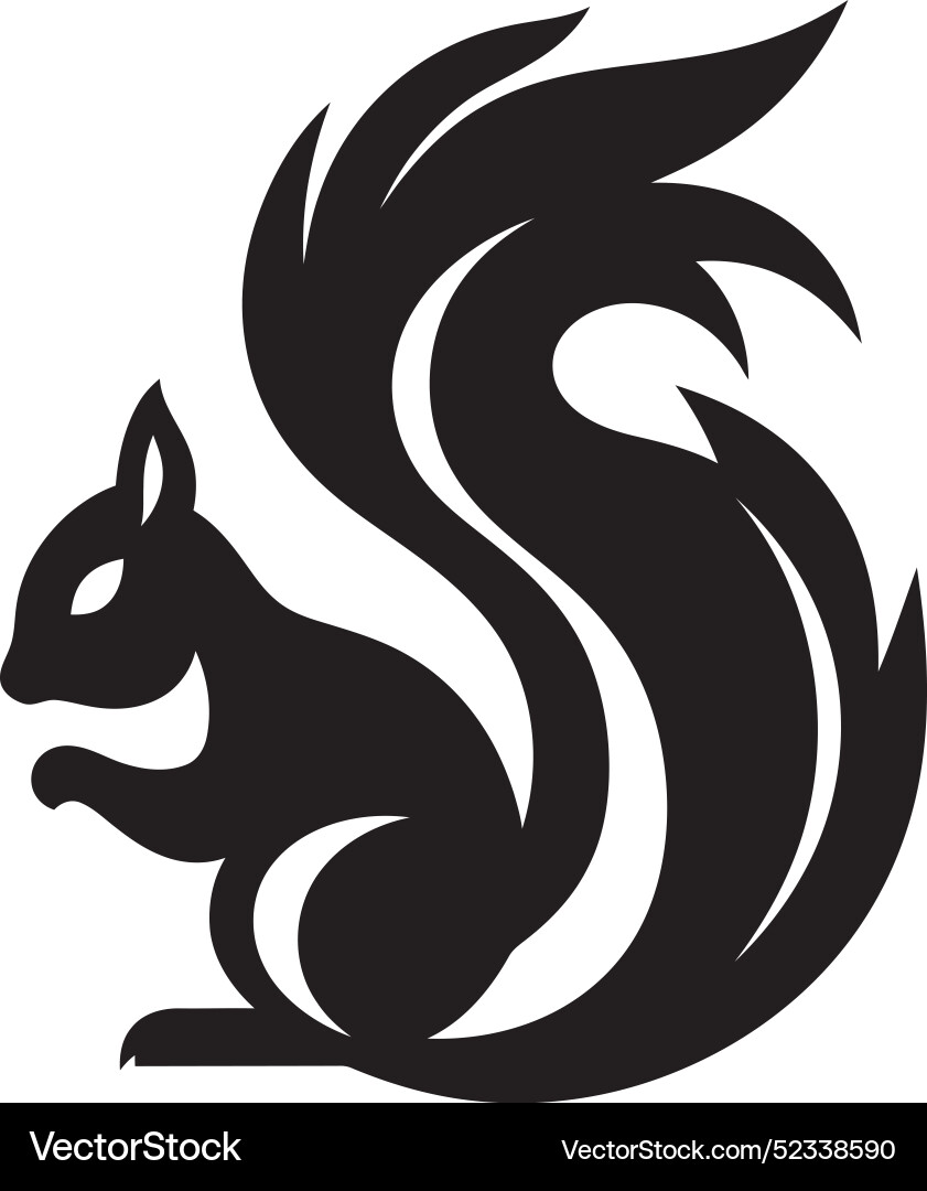 Intriguing squirrel design noir pose int Vector Image