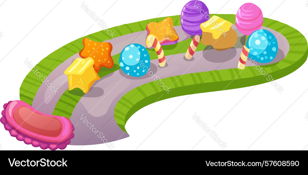 Magical starry game path design generative ai vector image