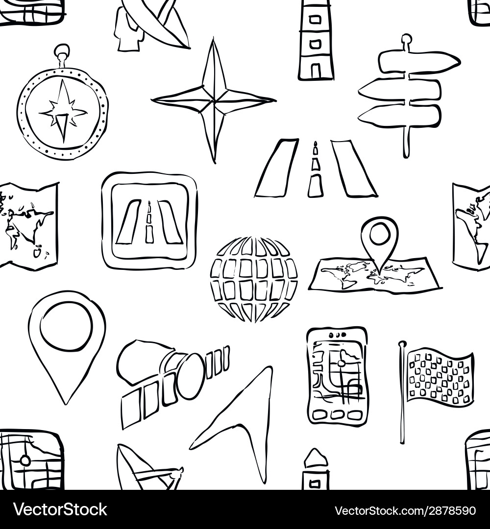 Navigation Sketch Pattern vector image