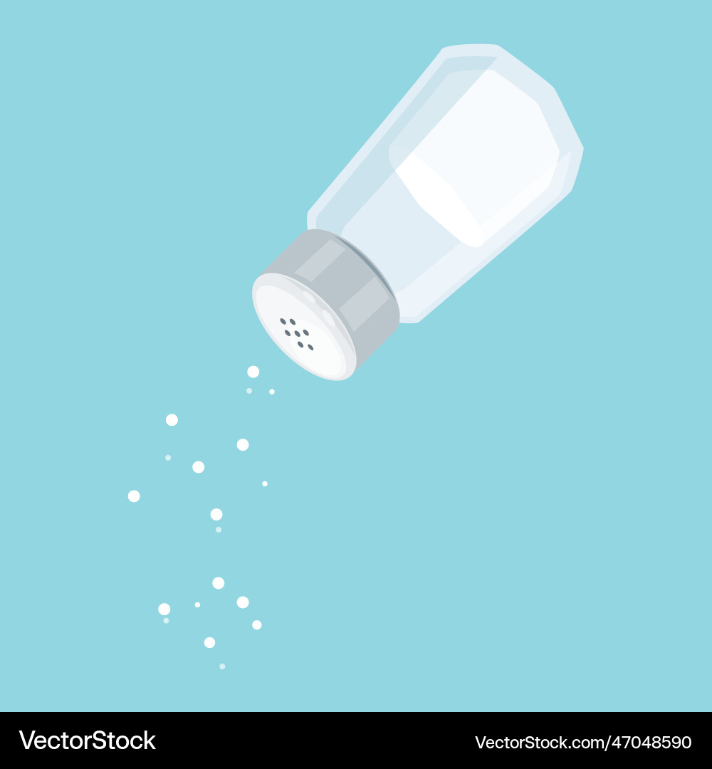 Salt shaker isolated on blue background Salt shaker isolated on blue background vector image